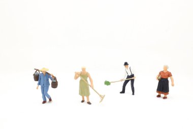 Küçük bir çiftçi grubu. 