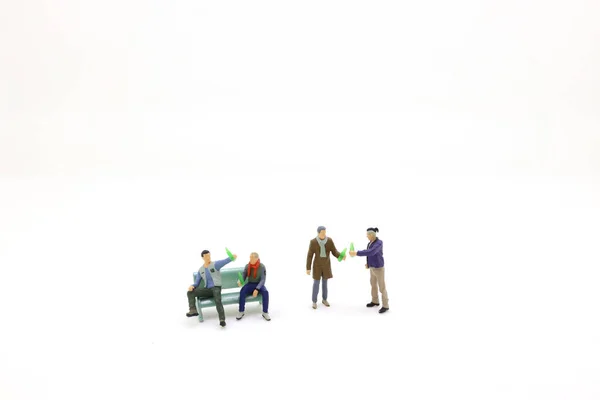 Kwietnia 2020 Zabawa Mini Figury Przyjaciółmi Happy Hour — Zdjęcie stockowe