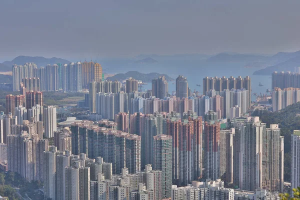 Abril 2020 Vista Desde Razor Hill Nueva Ciudad Tseung Kwan —  Fotos de Stock