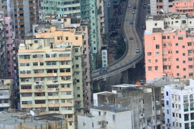 Kowloon yan Hong Kong 'da 24 Aug 2008 konut binası.