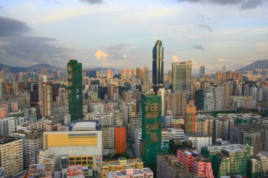 Kowloon yan Hong Kong 'da 24 Aug 2008 konut binası.