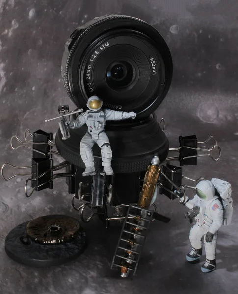 Figurens Skala Astronaut Yttre Rymden Rymdpromenad — Stockfoto