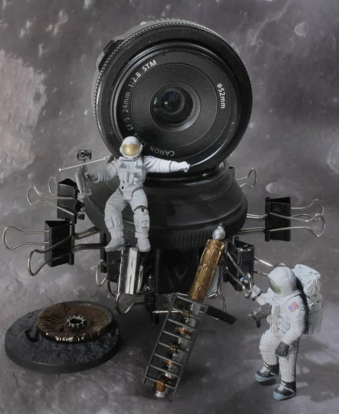 Figurens Skala Astronaut Yttre Rymden Rymdpromenad — Stockfoto