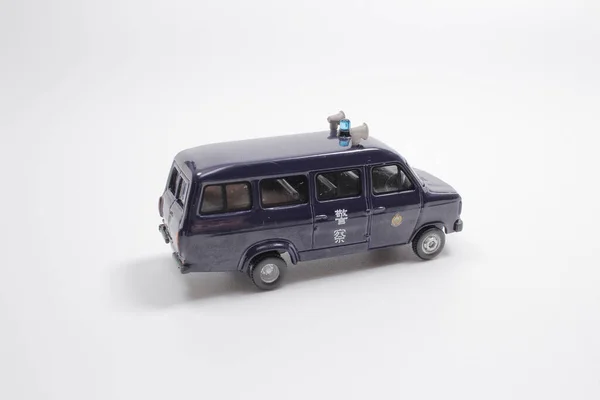 Modelo Carro Polícia Escala Com Figura Placa Branca — Fotografia de Stock