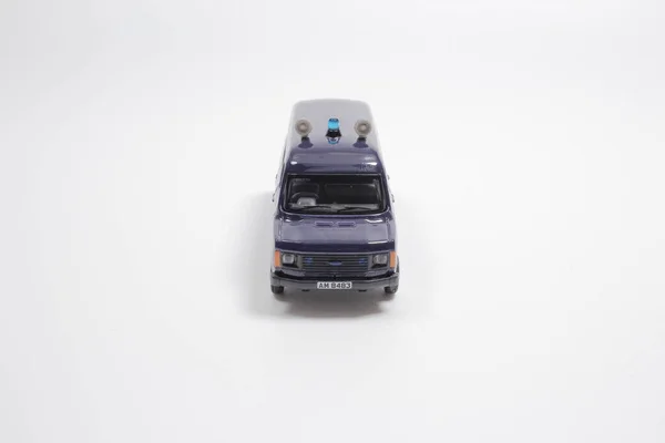 Scale Police Car Model Figure White Board — Stock Photo, Image