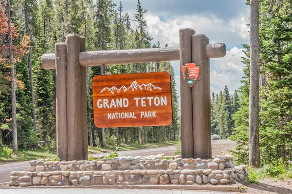 Grand Tetton Nationalpark-Schild — Stockfoto