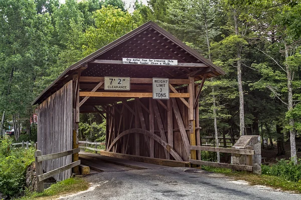 Covered Bridge with Signs — Stock Photo, Image