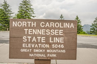 Kuzey Carolina ve Tennessee Devlet hatları işareti