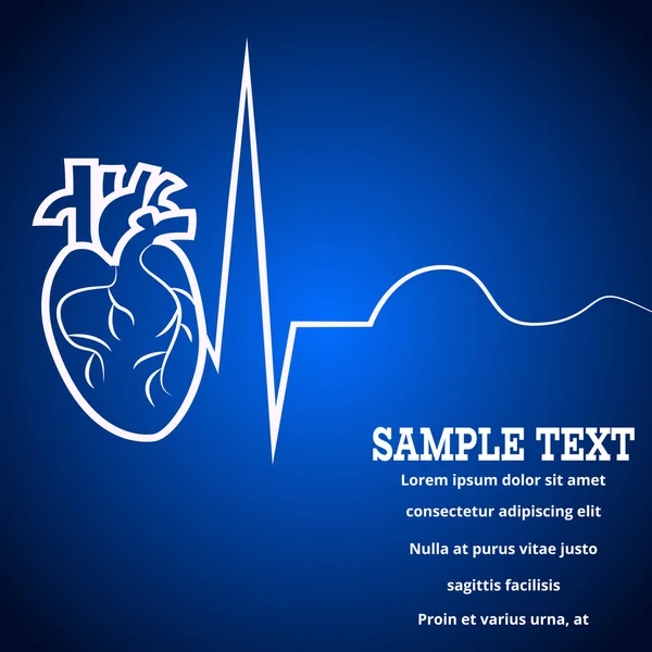 Bannière de pouls cardiaque — Image vectorielle