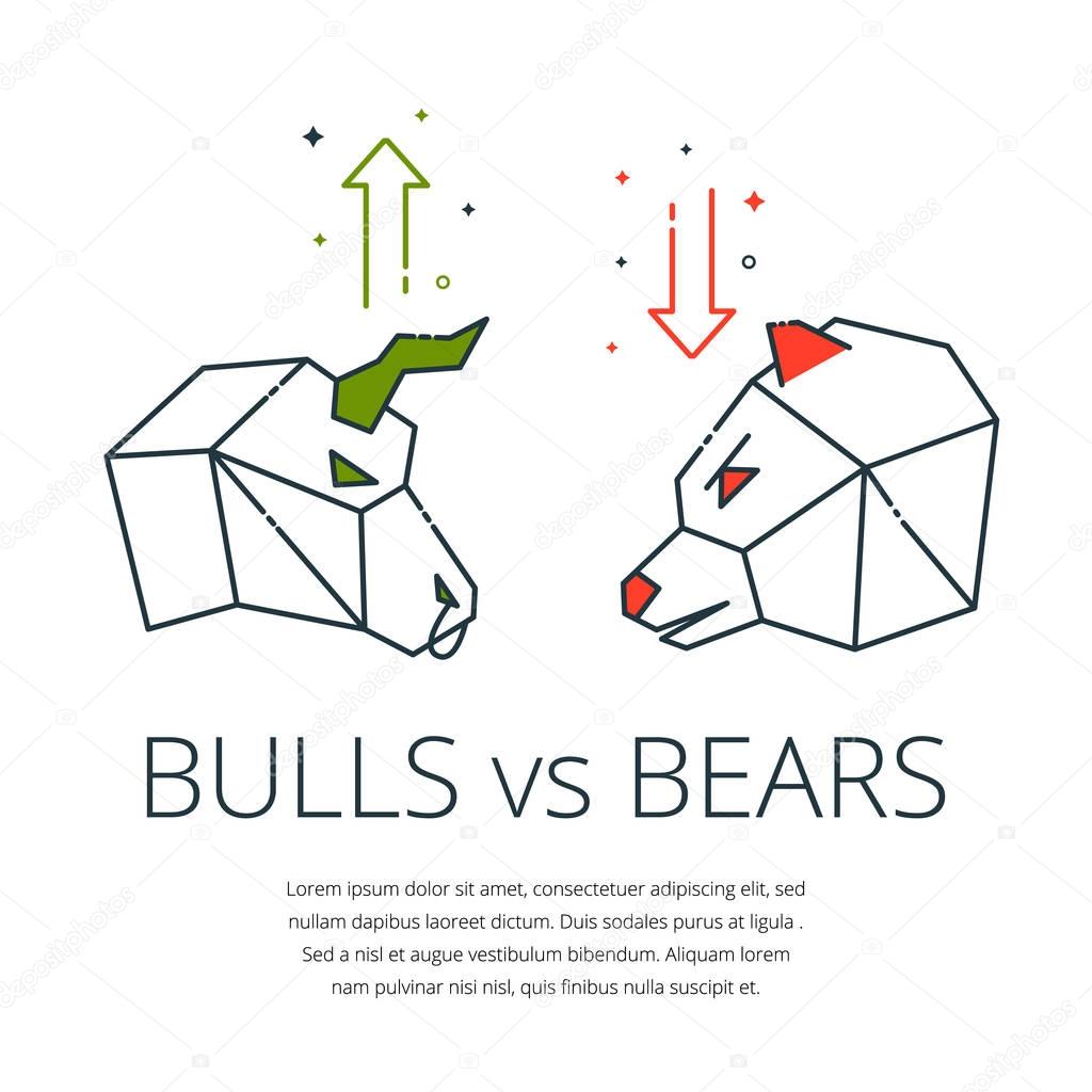 Traders Symbols Bear And Bull Icon With Buy Sell Arrow Concept For Stock Market And Forex Trading Financial Vector Illustration Premium Vector In Adobe Illustrator Ai Ai Format Encapsulated Postscript