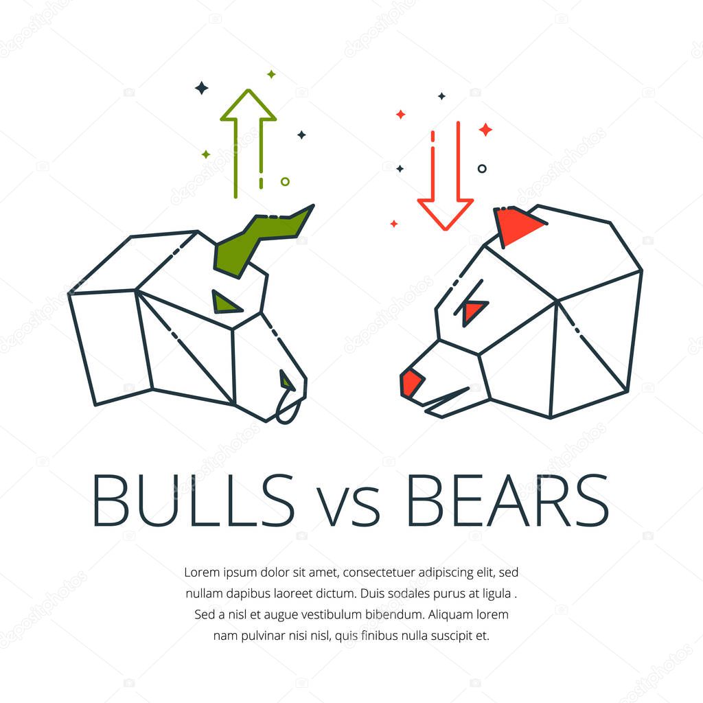 Traders Symbols Bear And Bull Icon With Buy Sell Arrow Concept For Stock Market And Forex Trading Financial Vector Illustration Premium Vector In Adobe Illustrator Ai Ai Format Encapsulated Postscript