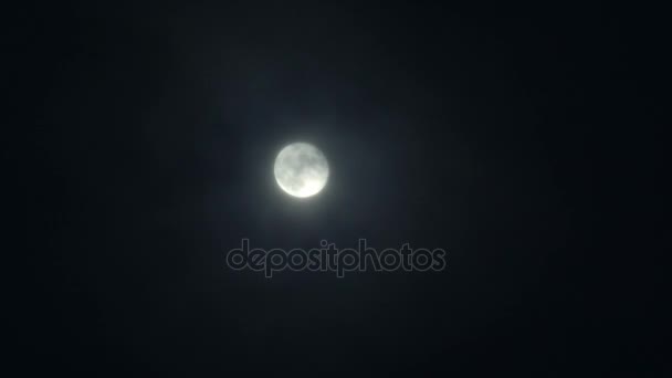 Luna llena en la noche sin nubes — Vídeo de stock