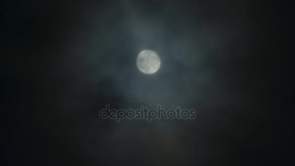 Luna llena en la noche sin nubes — Vídeos de Stock