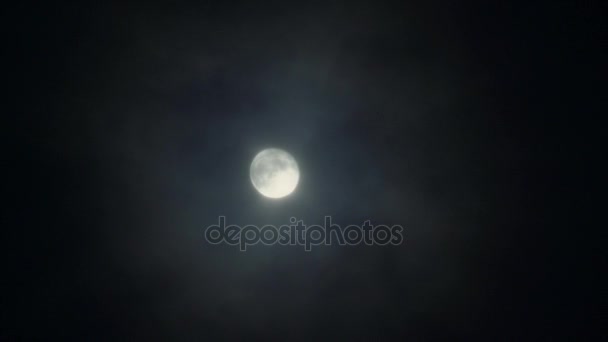 Luna llena en la noche sin nubes — Vídeos de Stock