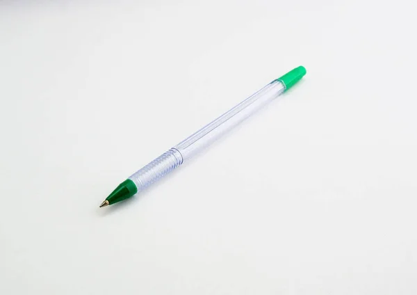 Glass ballpoint pen on white background — Stock Photo, Image