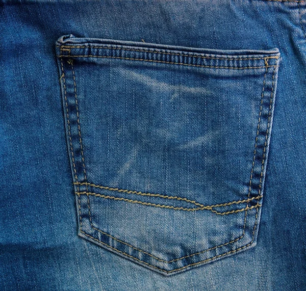 Pocket Blue Faded Jeans — Stock Photo, Image