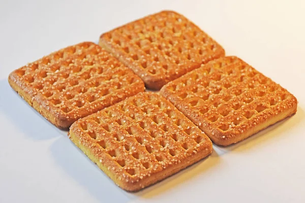Ψωμί Κοντό Καφέ Σπιτικό Ψωμί Από Φούρνο Cookies Είναι Τετράγωνα — Φωτογραφία Αρχείου