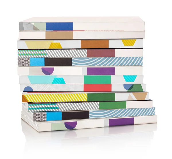 Stack of multicolored magazines — Stock Photo, Image