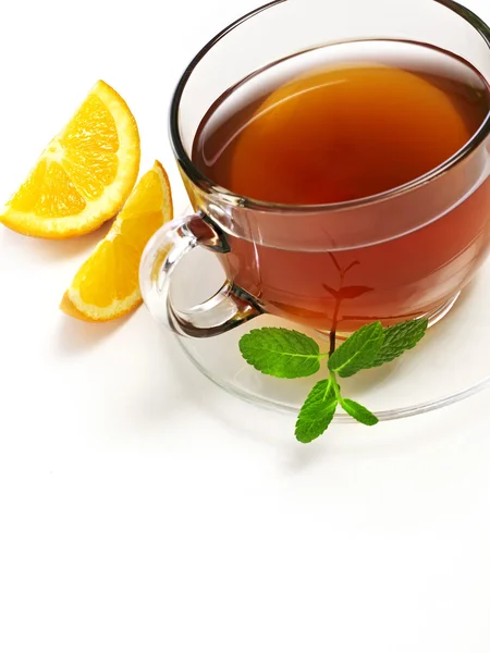 Chá com laranja — Fotografia de Stock