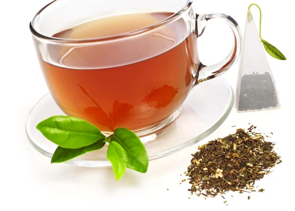 Tazza di tè con bustina di tè — Foto Stock