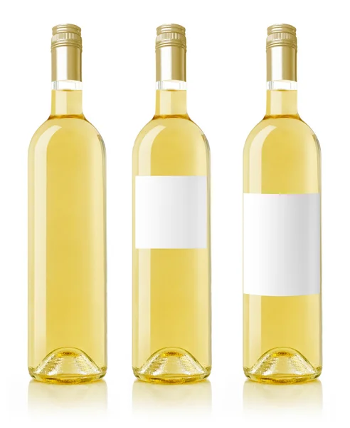 Weißweinflaschen — Stockfoto