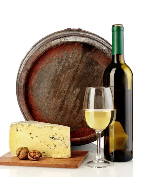 Vin blanc et fromage — Photo