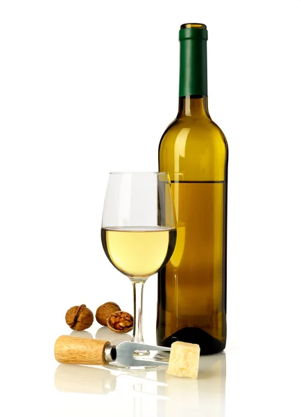 Witte wijn op wit — Stockfoto