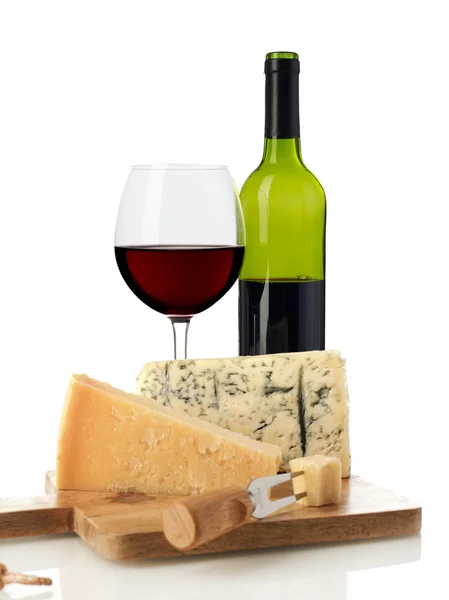 Red wine and cheese plate — Stock Photo, Image