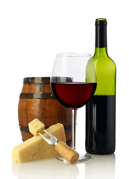 Vin rouge et fromage — Photo