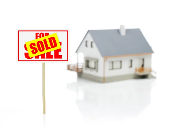 Sold house on white — Stock Photo, Image