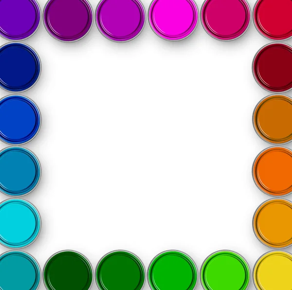 Paint cans frame — Stockfoto
