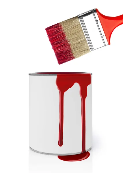 Pintura gotejando no branco — Fotografia de Stock