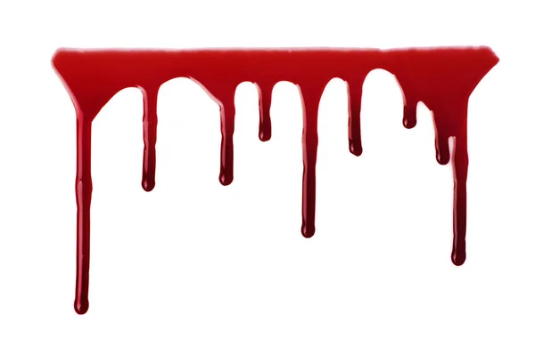 Sangue derramando no branco — Fotografia de Stock