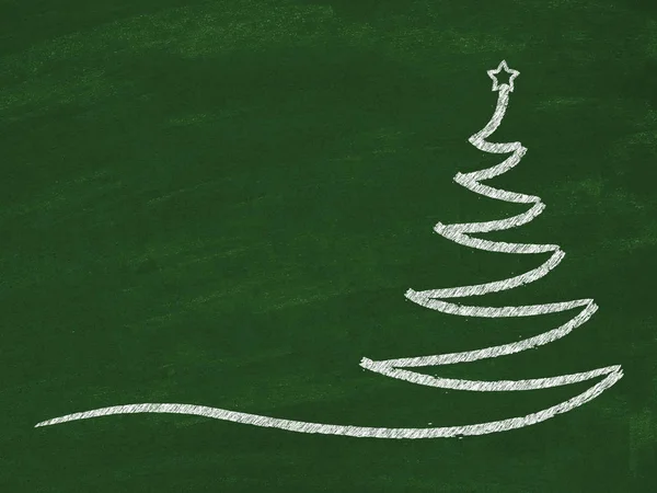 Weihnachtsbaum zeichnet auf Tafel — Stockfoto