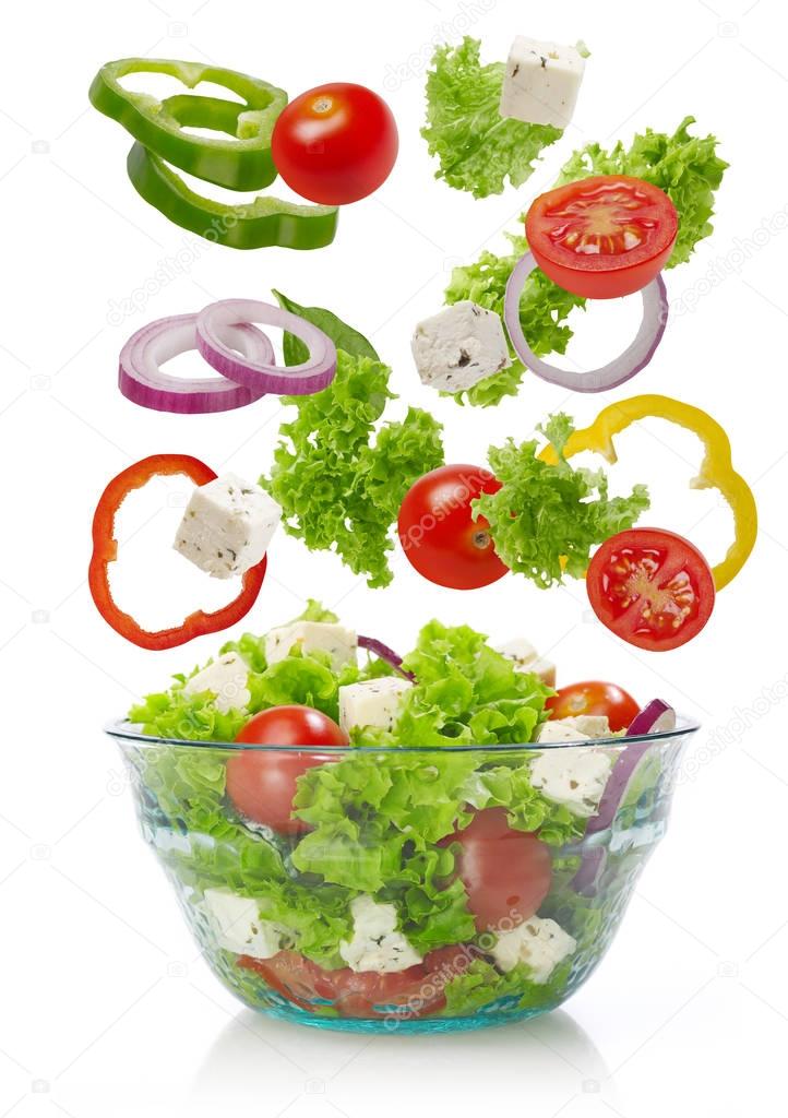 Salad bowl on white