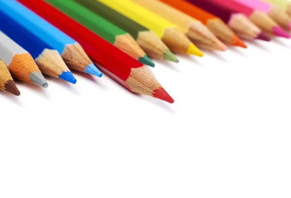 Bleistifte zusammen auf weiß — Stockfoto