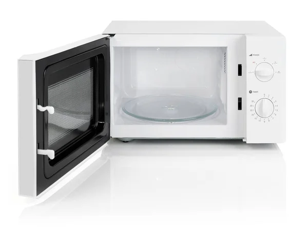 Микроволновая печь на белом — стоковое фото