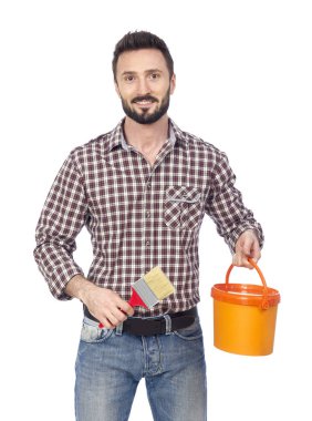 Ev ressam boyama araçları ile