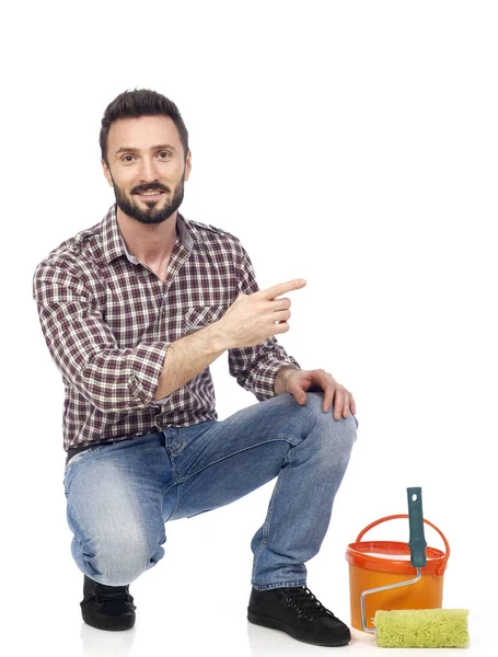 Neşeli ressam işaret