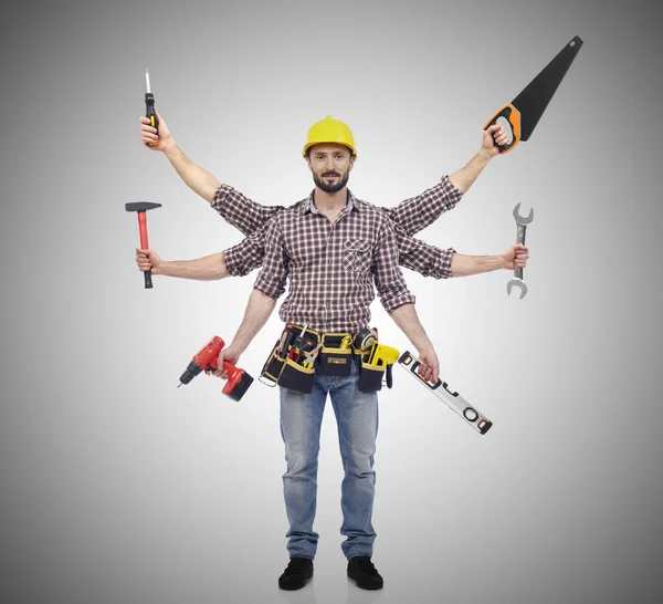Handyman em cinza — Fotografia de Stock