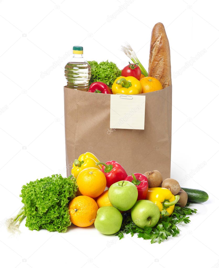 Groceries in paper bag