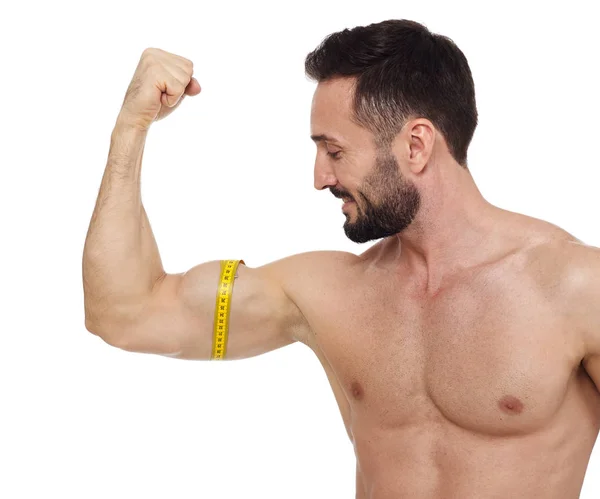 Showing his muscle — Stock Photo, Image