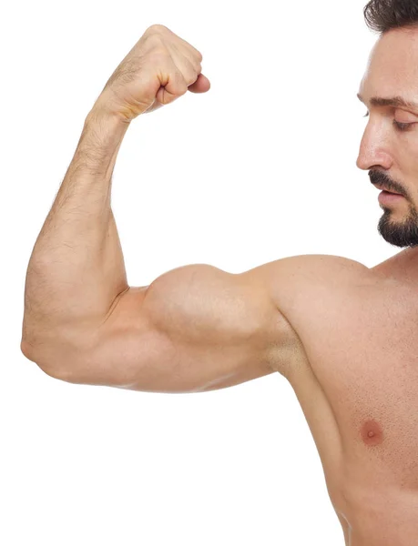 A mostrar o seu músculo — Fotografia de Stock