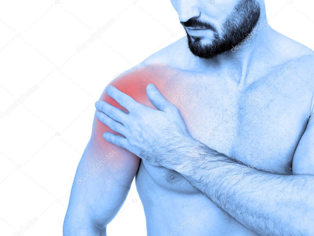 Shoulder pain concept 