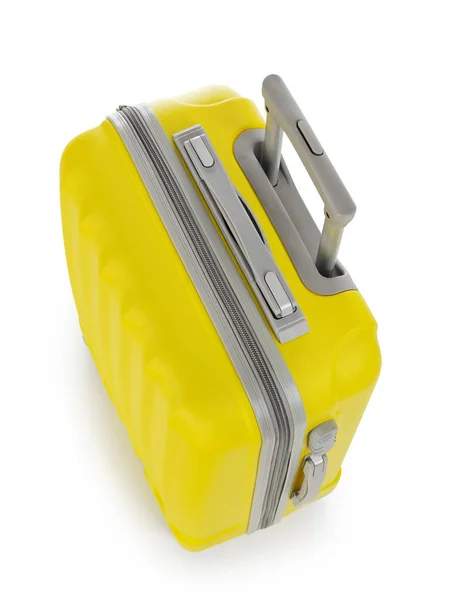 Valise jaune sur blanc — Photo