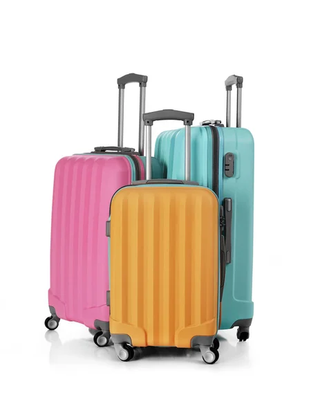 Travel suitcases on white — Stock Photo, Image