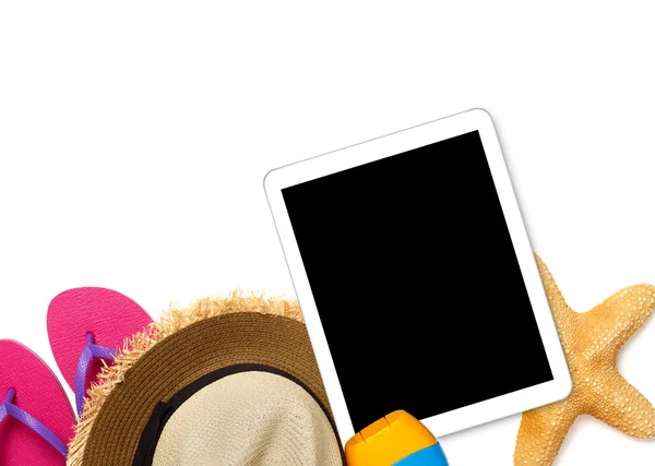 Digitale Tablet PC- en zomer spullen — Stockfoto