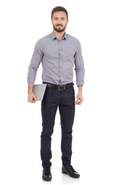 genç adamla neşeli: laptop