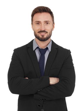 Neşeli işadamı izole