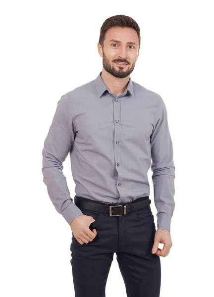 Confident man on white — Stock Photo, Image